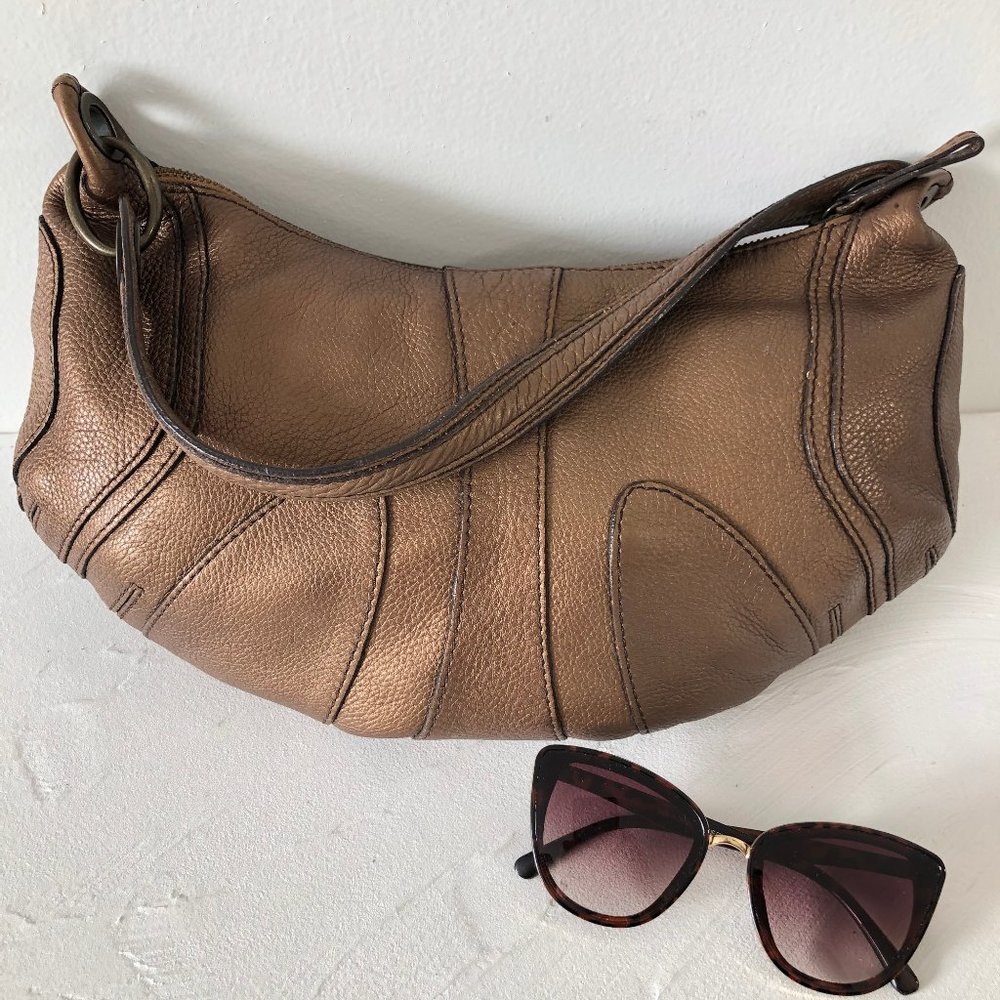Vintage Banana Republic Bronze Pebble Leather Hobo